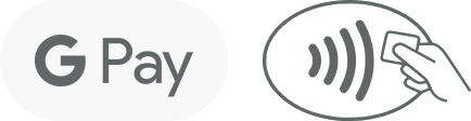 Símbolos de Google Pay y pago sin contacto